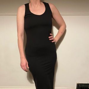 98 percent, black midi dress, size small